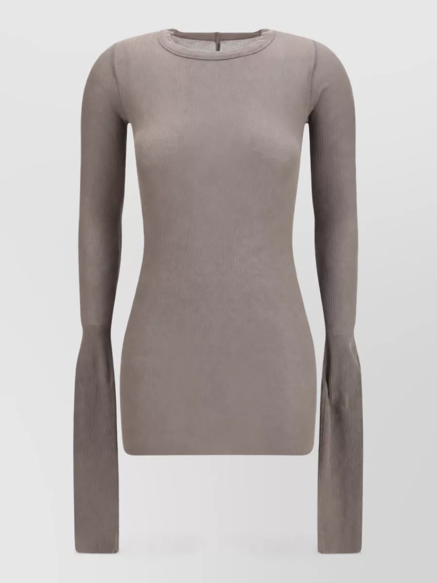 Rick Owens silk-blend ribbed long-sleeve top