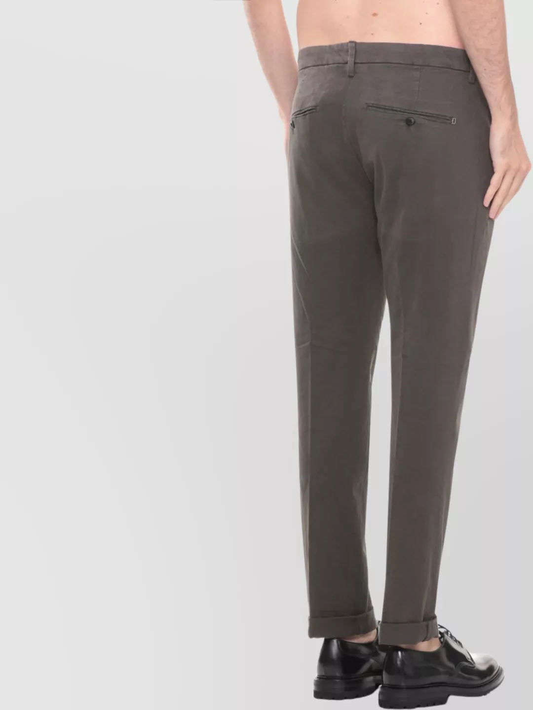 Dondup Straight Leg Trousers Cuffed Hem