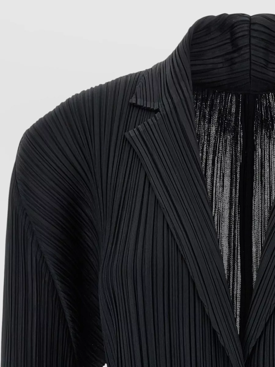 Pleats Please Issey Miyake Pleated Single-Breasted Blazer