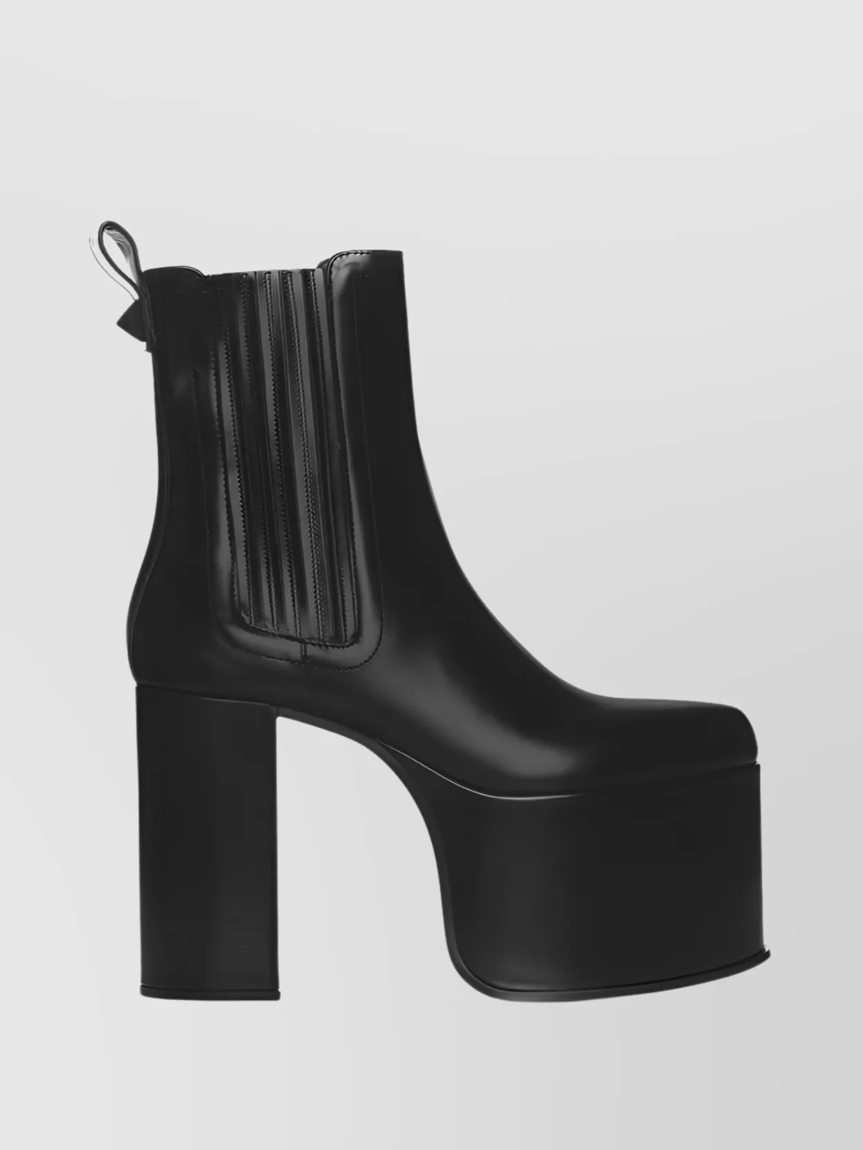 Shop Valentino Platform Heeled Boots With Elastic Panels In Black