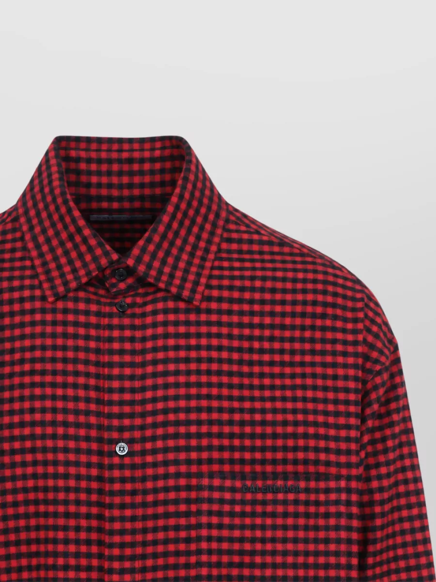 Balenciaga Checked Oversized Cotton Flannel Shirt
