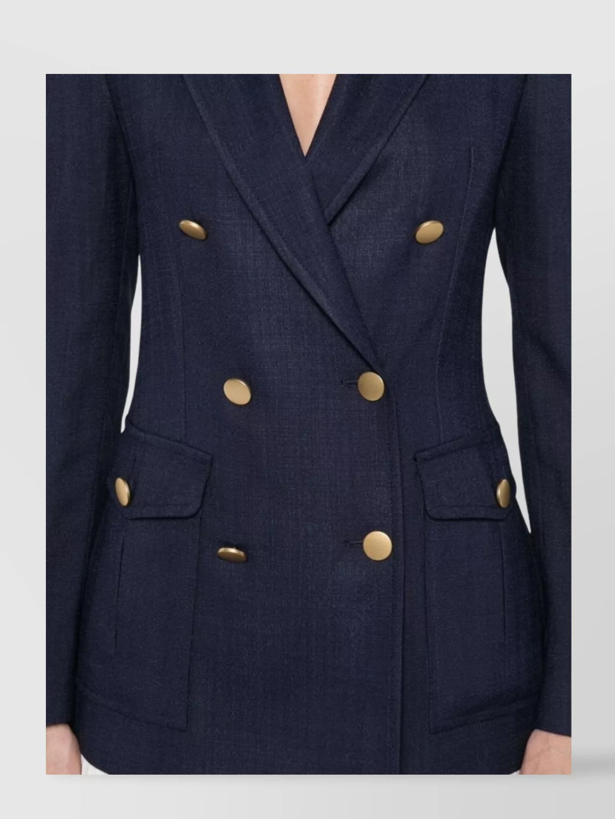 Tagliatore Structured Double-Breasted Jacket Gold Buttons