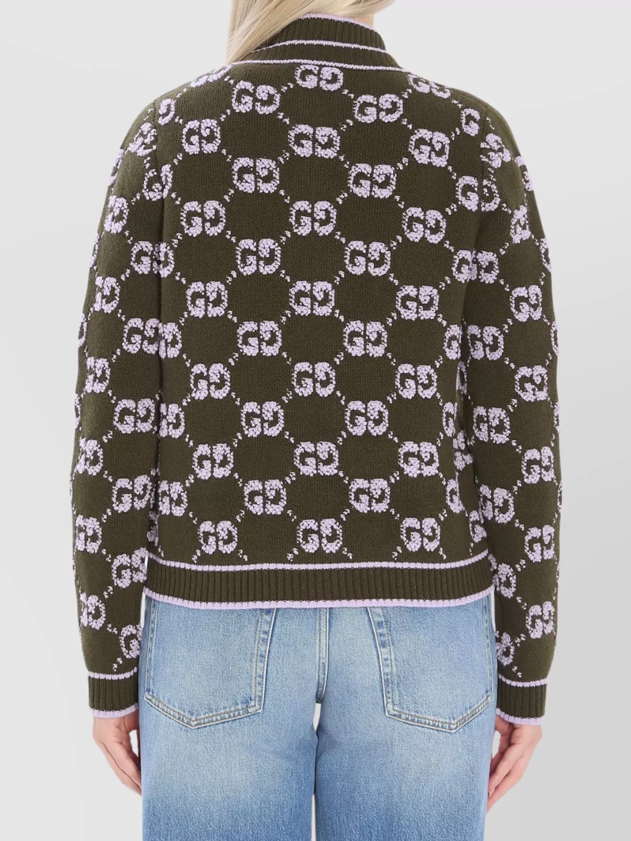 Gucci Jacquard Wool Cardigan Featuring Pockets