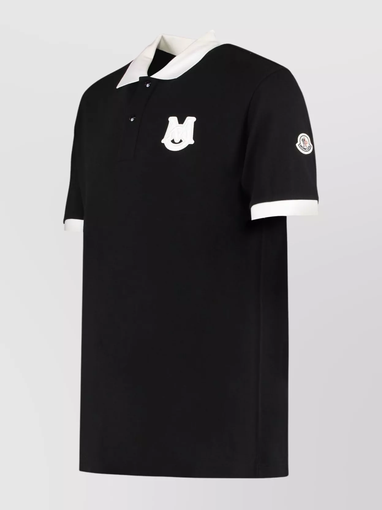 Moncler Short Sleeve Polo Shirt With Ribbed Edges
