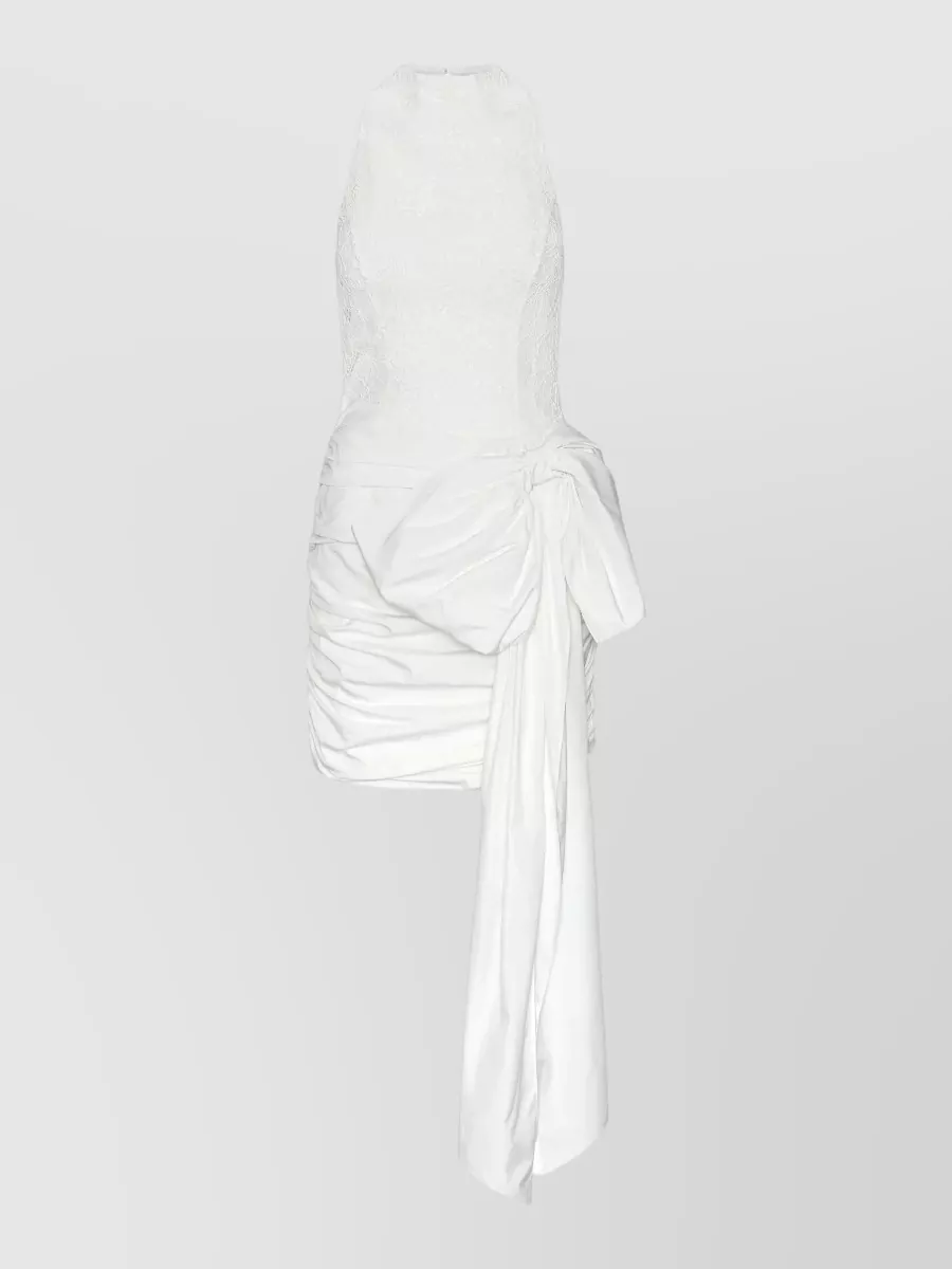 Rotate lace bow mini dress