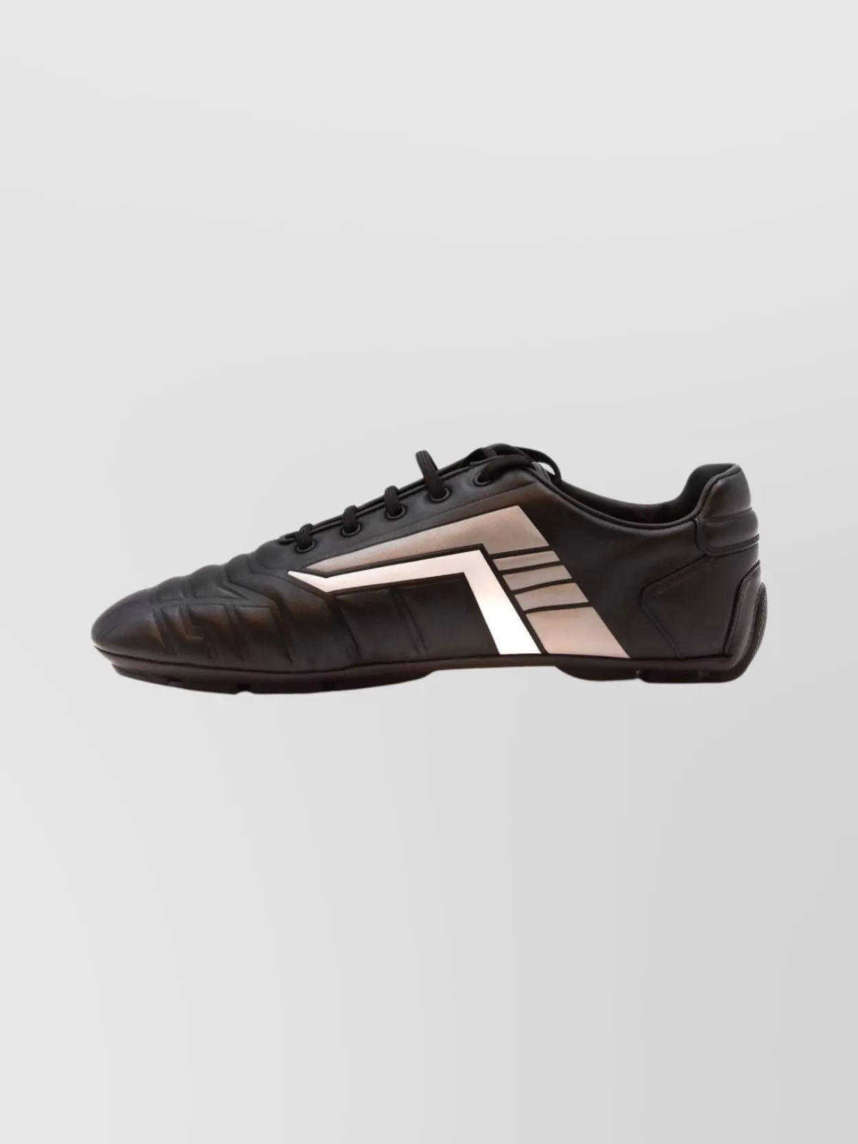 Prada Stylish Sneakers With Metallic Accents And Rubber Sole