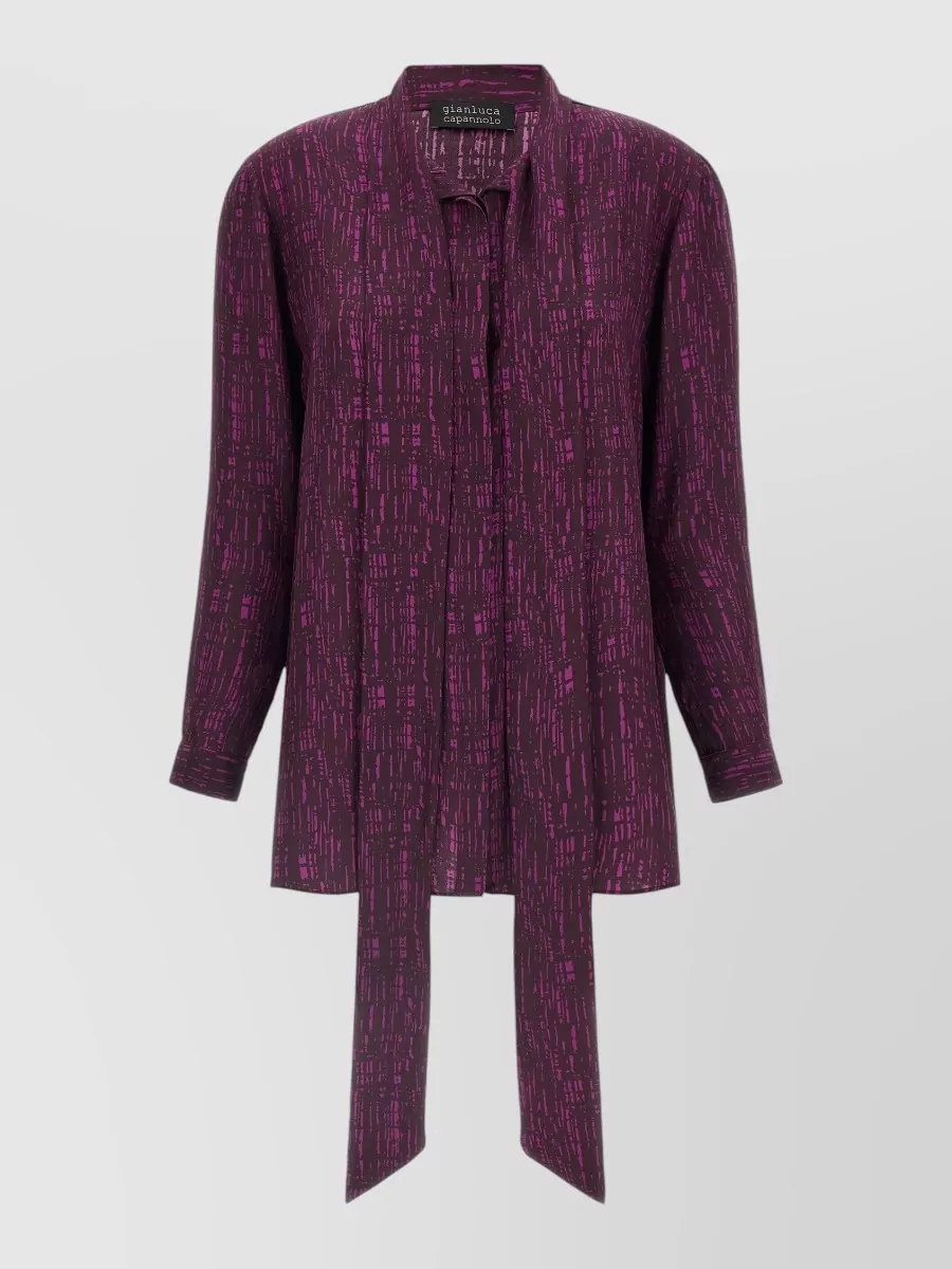 Gianluca Capannolo Silk Printed Long-Sleeve Blouse