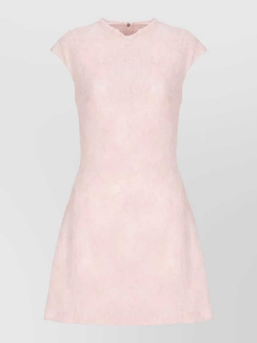 Rotate Sleeveless floral-embroidered mesh mini dress