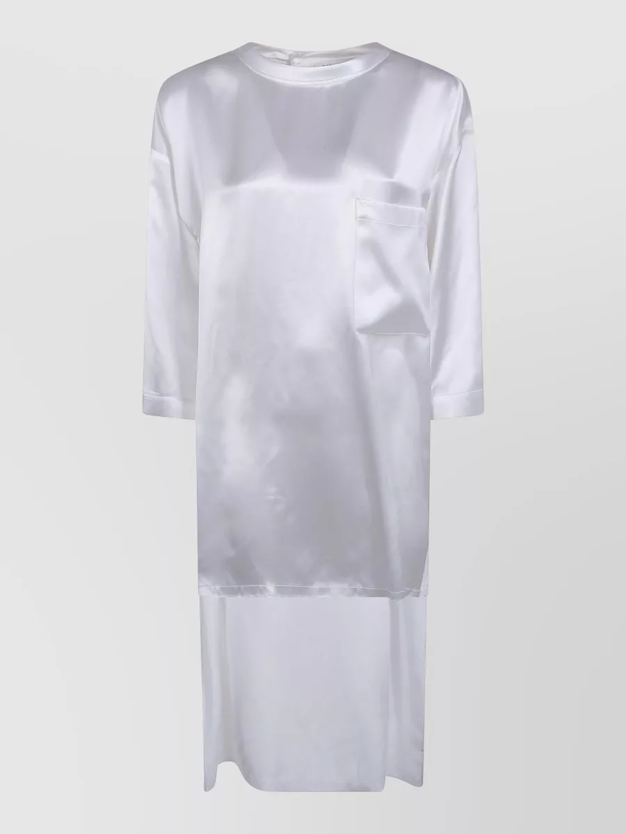 Darkpark asymmetric satin shirt dress