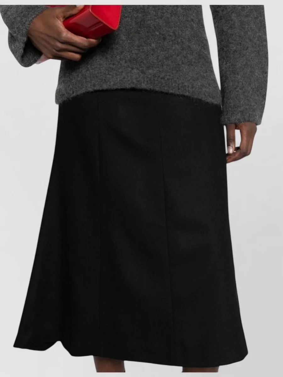 Thelatest Wool Blend Paneled A-Line Midi Skirt