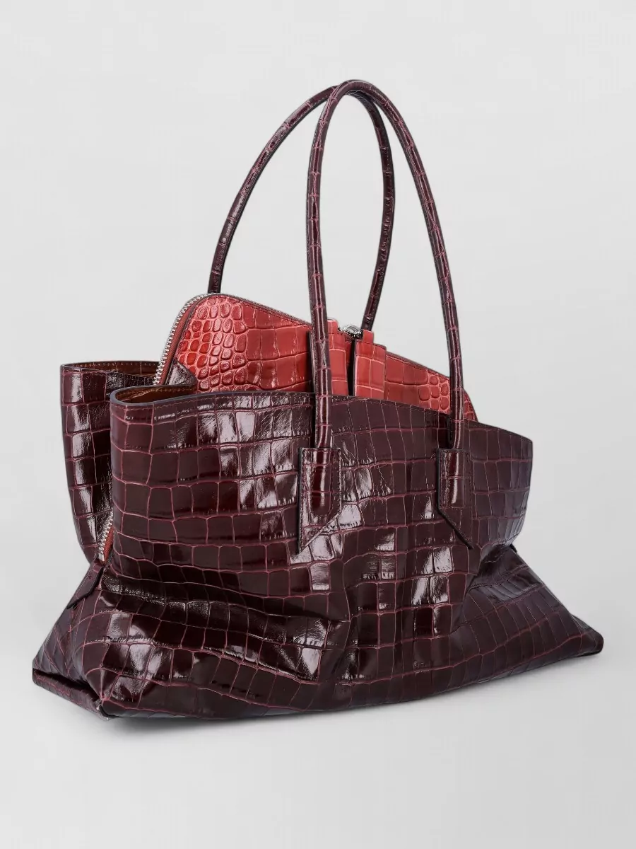 The Attico Medium Crocodile-Effect Leather Tote Bag