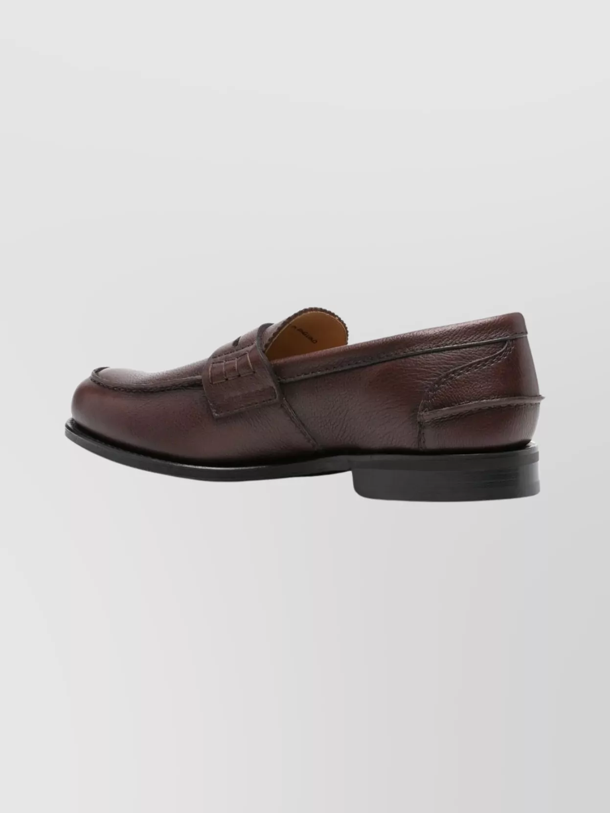 Church's Round Toe Leather Slippers With Penny Strap
