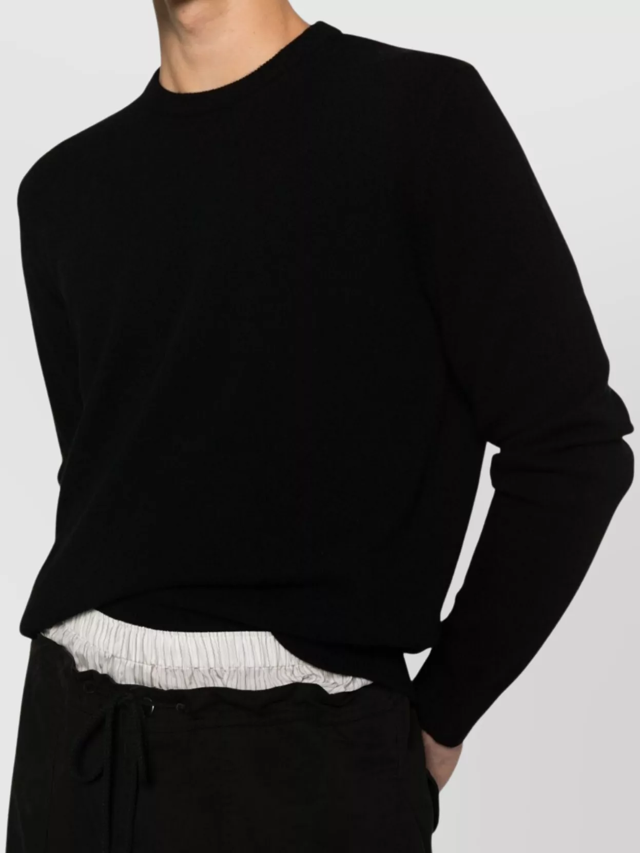 Entire Studios Long Sleeve Crew Neck Sweater With Ribbed Cuffs