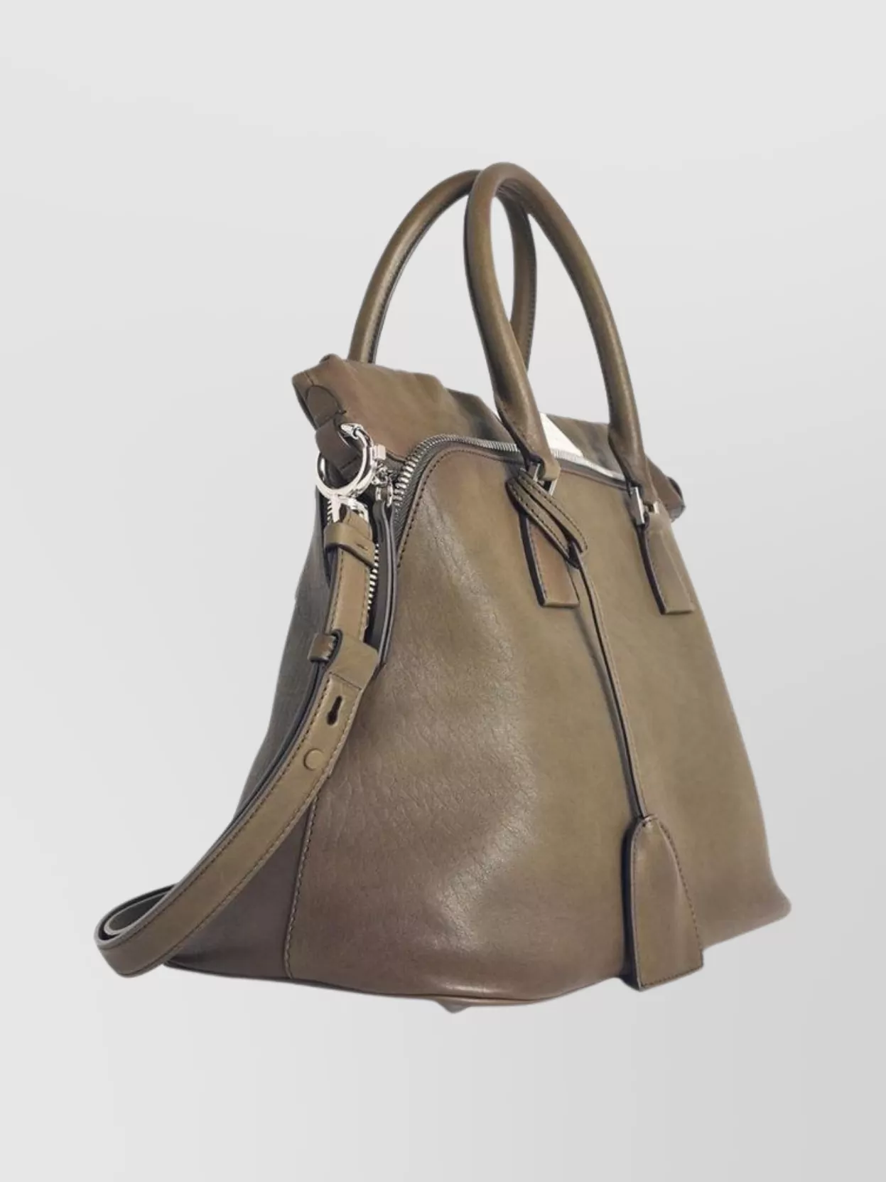 Maison Margiela Structured Leather Shoulder Bag With Detachable Strap