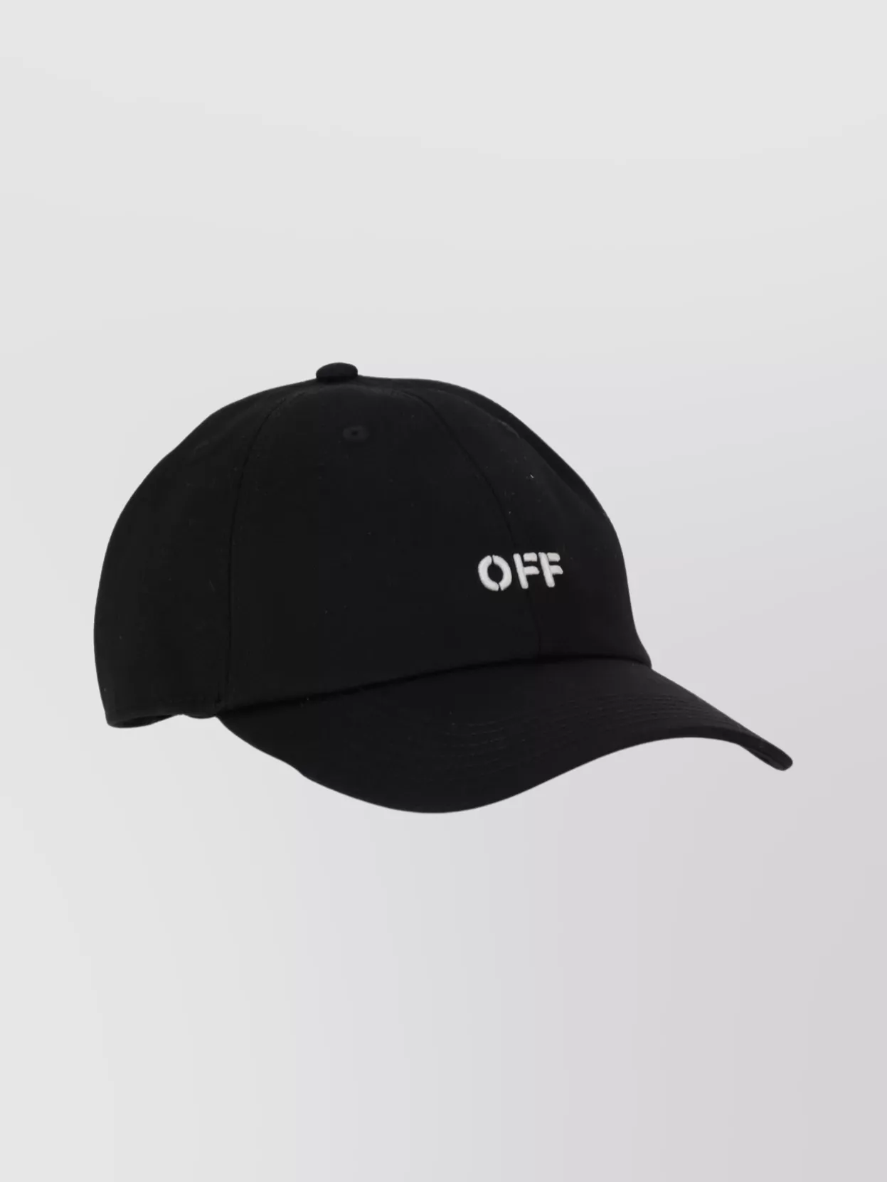 Off-White Baseball Cap With Curved Brim Design