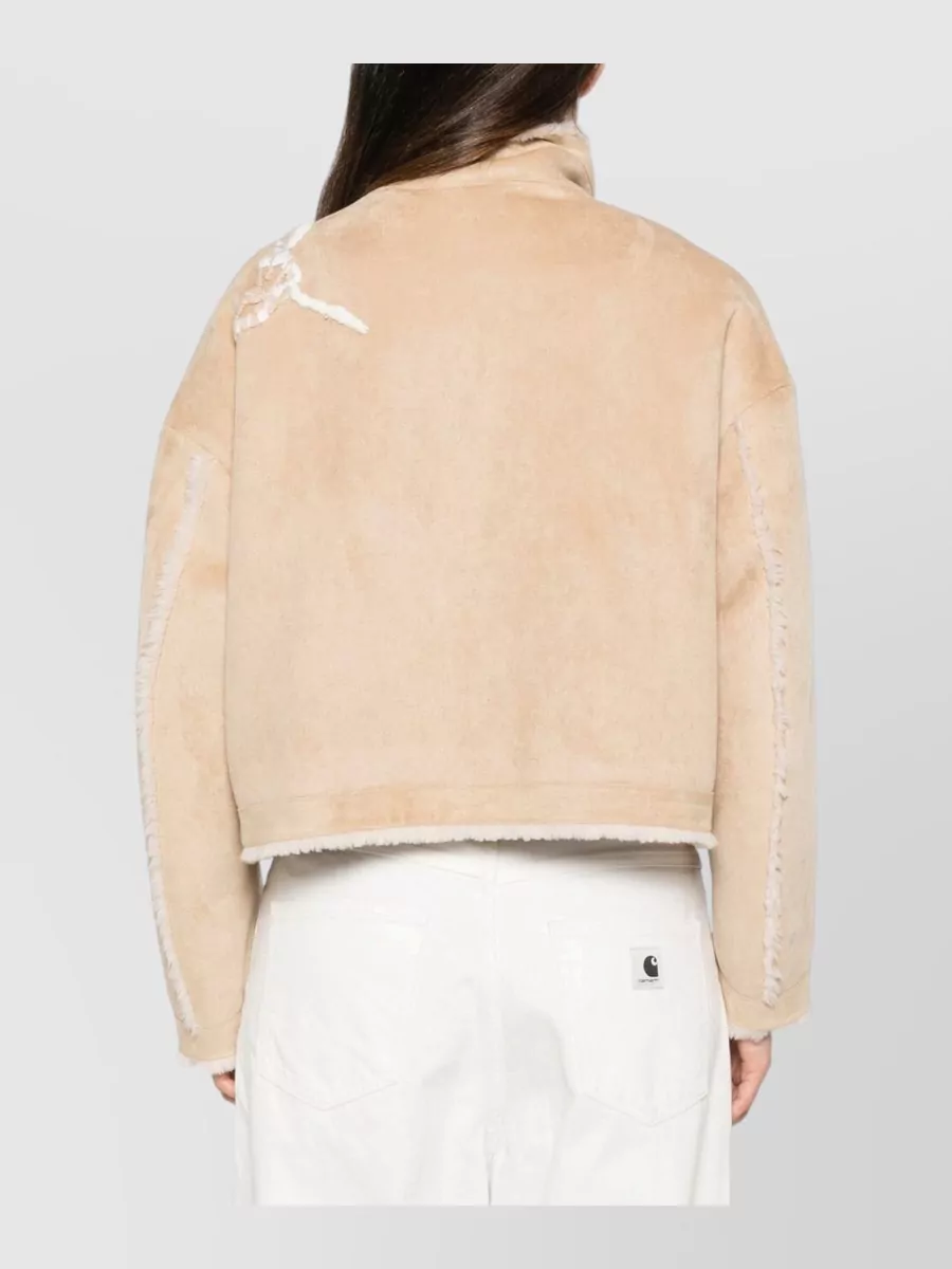 Ermanno Firenze Embroidered Faux Shearling Jacket