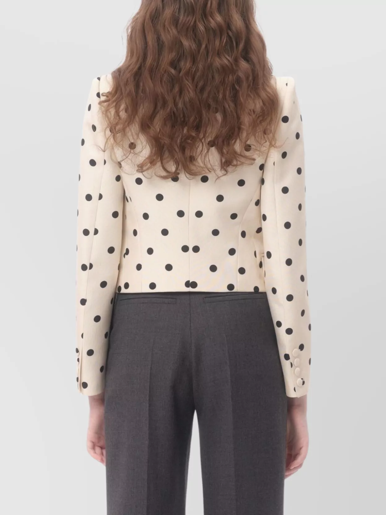 Valentino Bow-embellished Polka-dot Silk-shantung Jacket