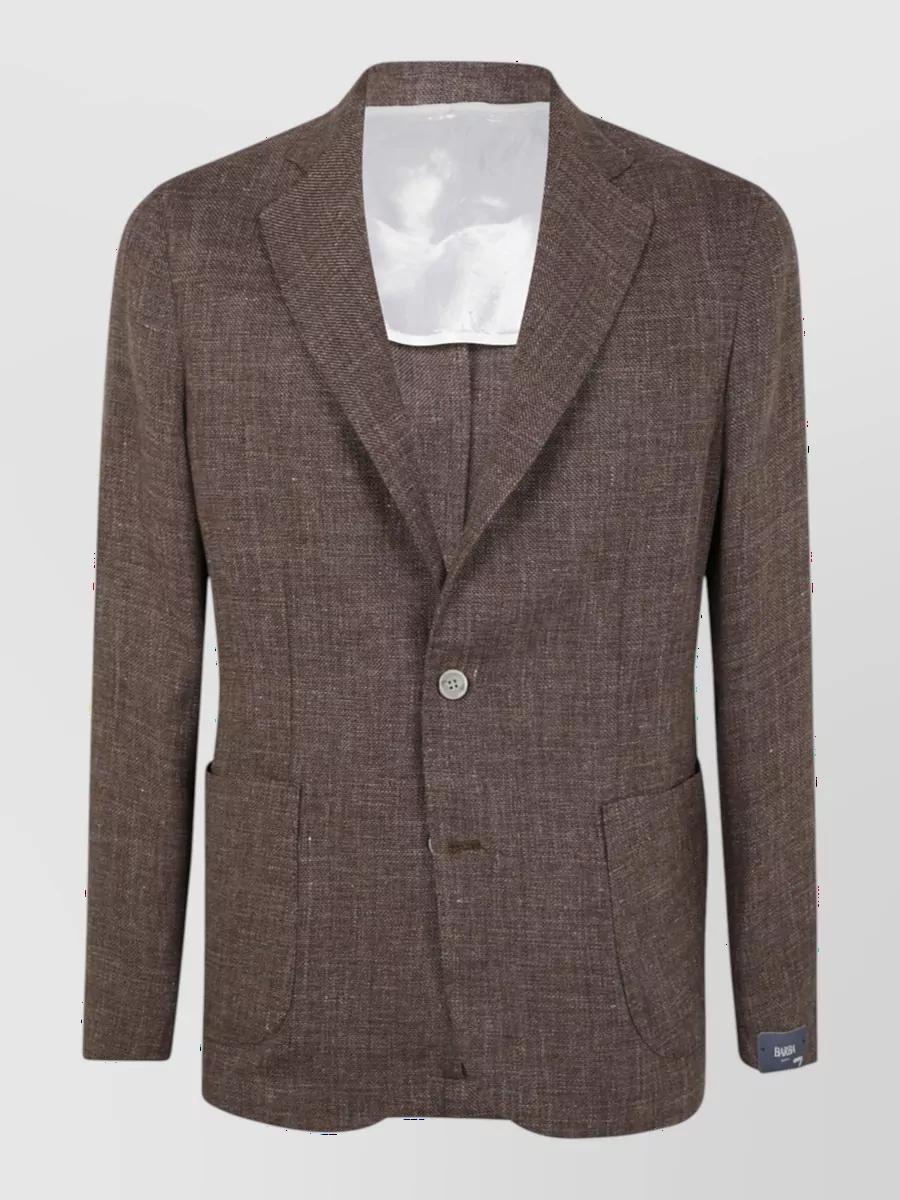 Barba Napoli linen virgin wool single breasted jacket