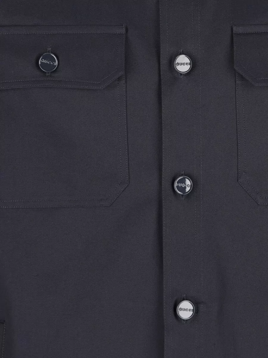 Gucci Shirt Button Down Collar Long Sleeves Pockets