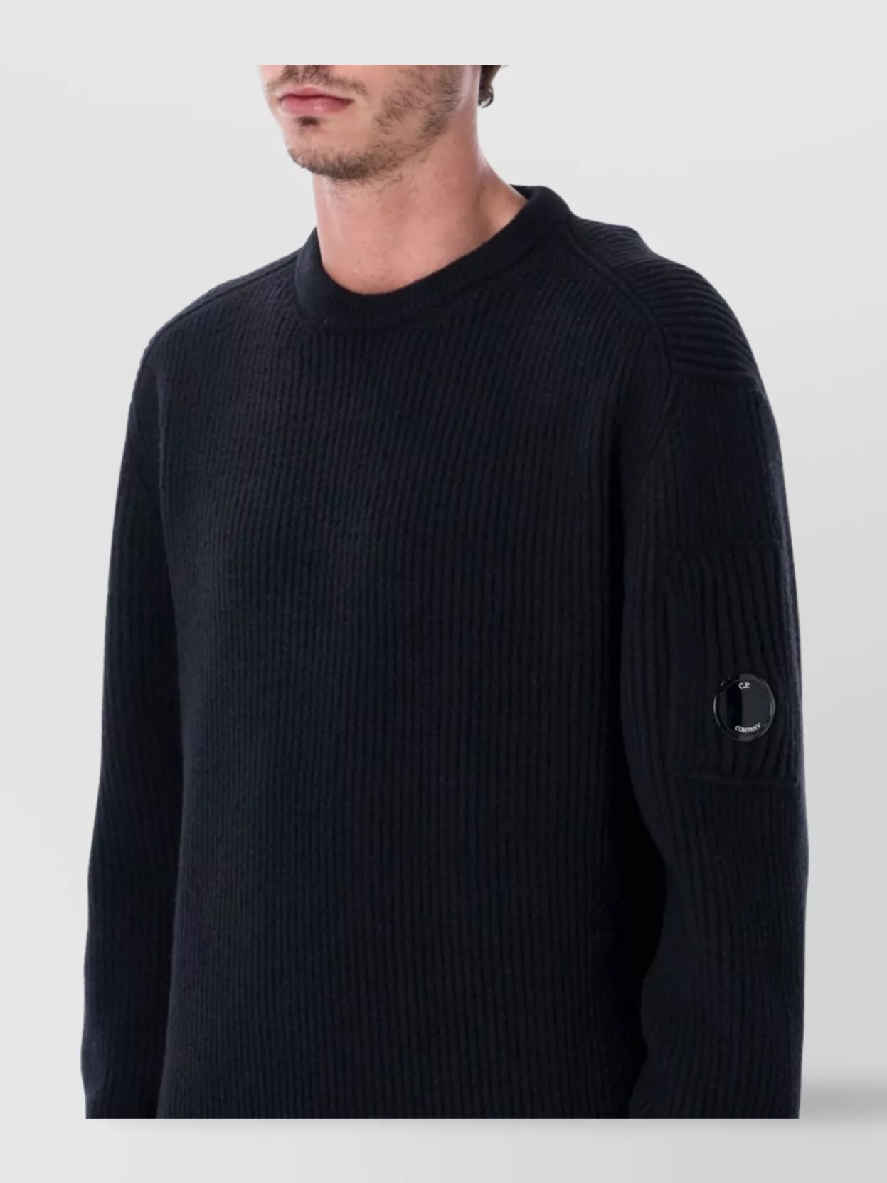 C.p. Company Premium Wool Blend Crew Neck Sweater