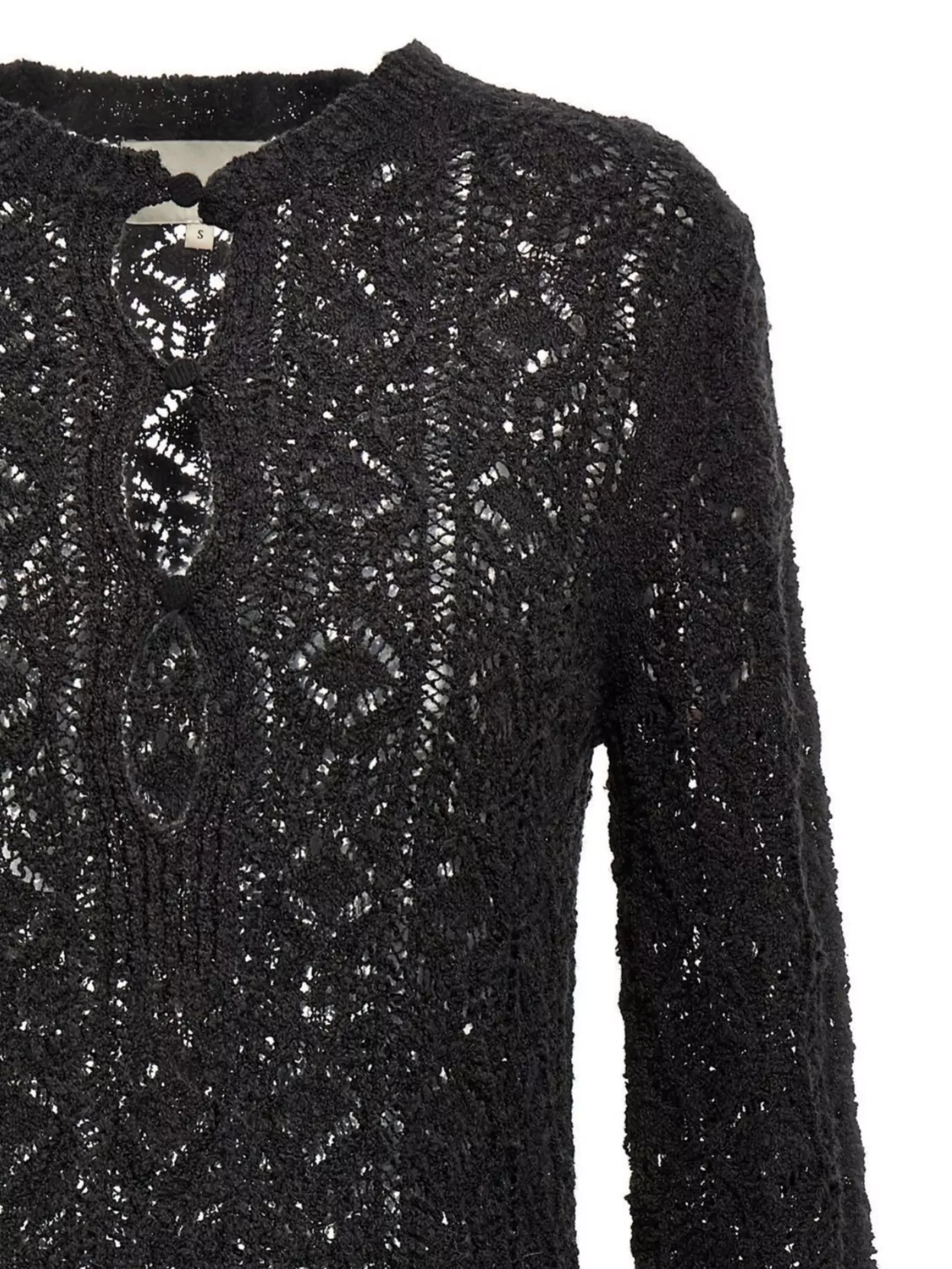 LOULOU STUDIO CREW NECK TEXTURED KNIT DRESS WITH KEYHOLE
