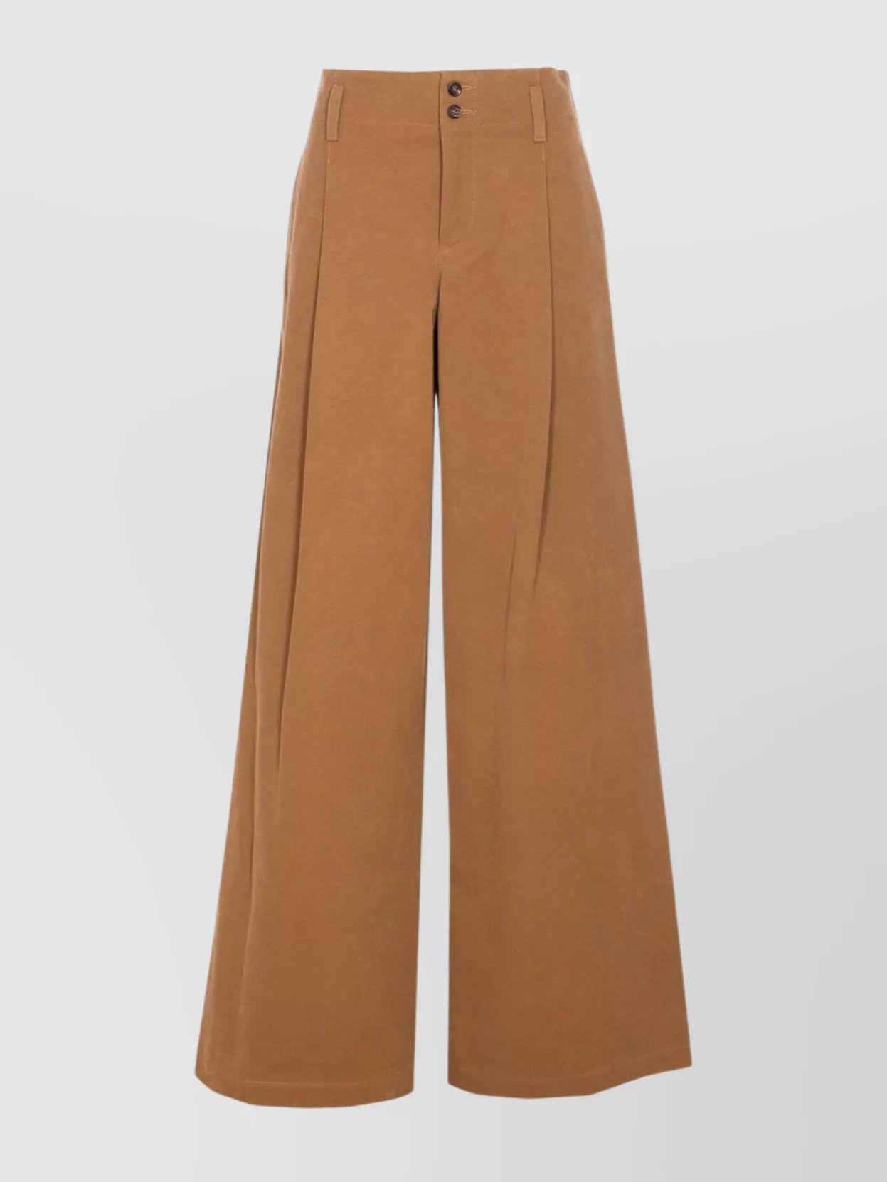 Chloé Brown Pants With Belt Loops And Wide Leg In Cotton Woman In Brown
