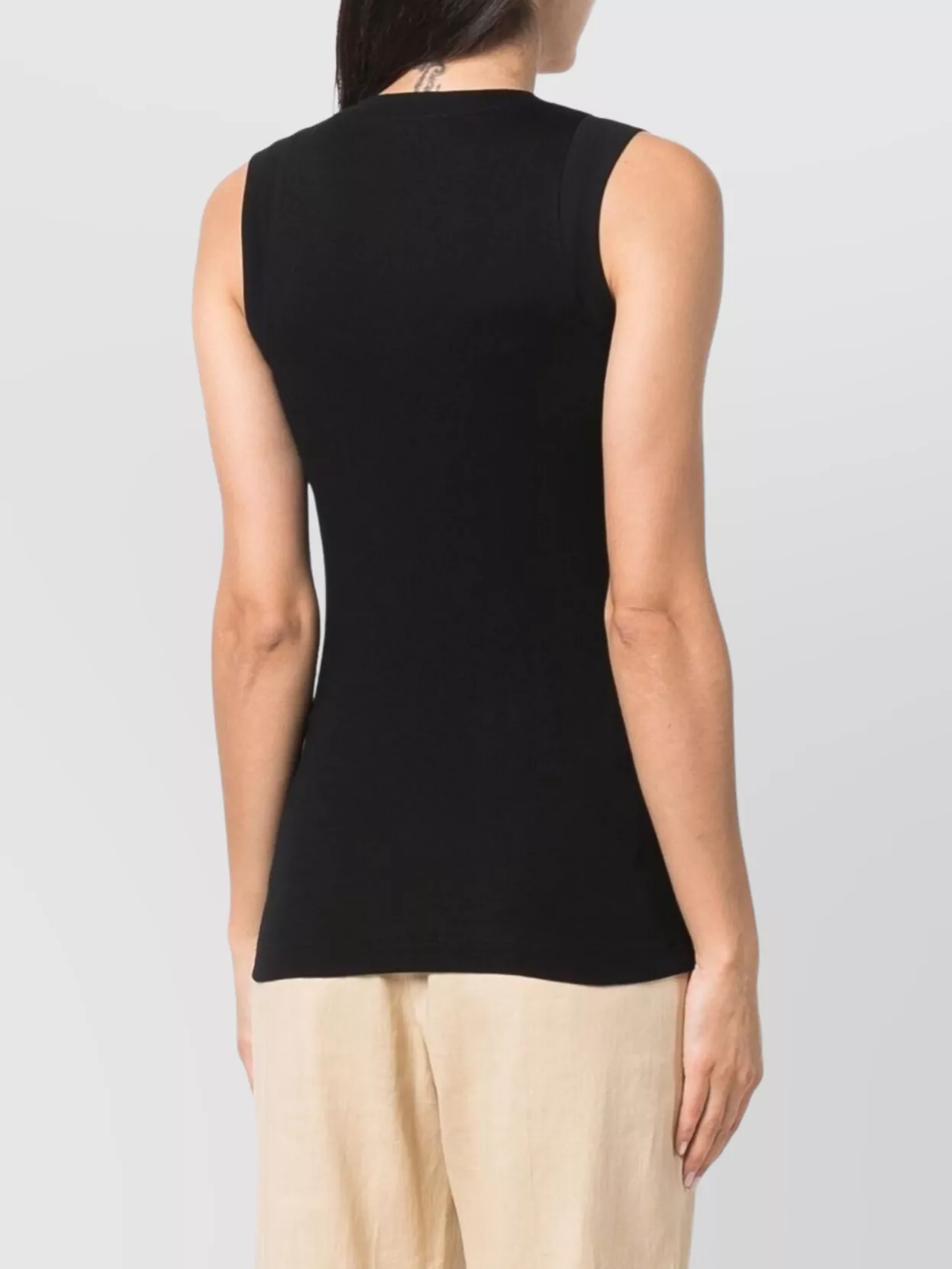 Brunello Cucinelli Cotton Blend Sleeveless V-neck Tank In Black