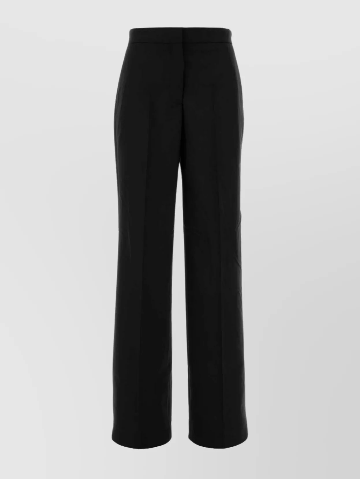 Tory Burch Wide Leg Wool Trousers Featuring Pleats In Black