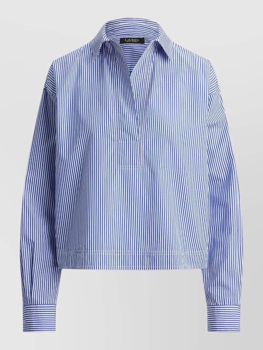 Lauren Ralph Lauren Striped Cropped Shirt