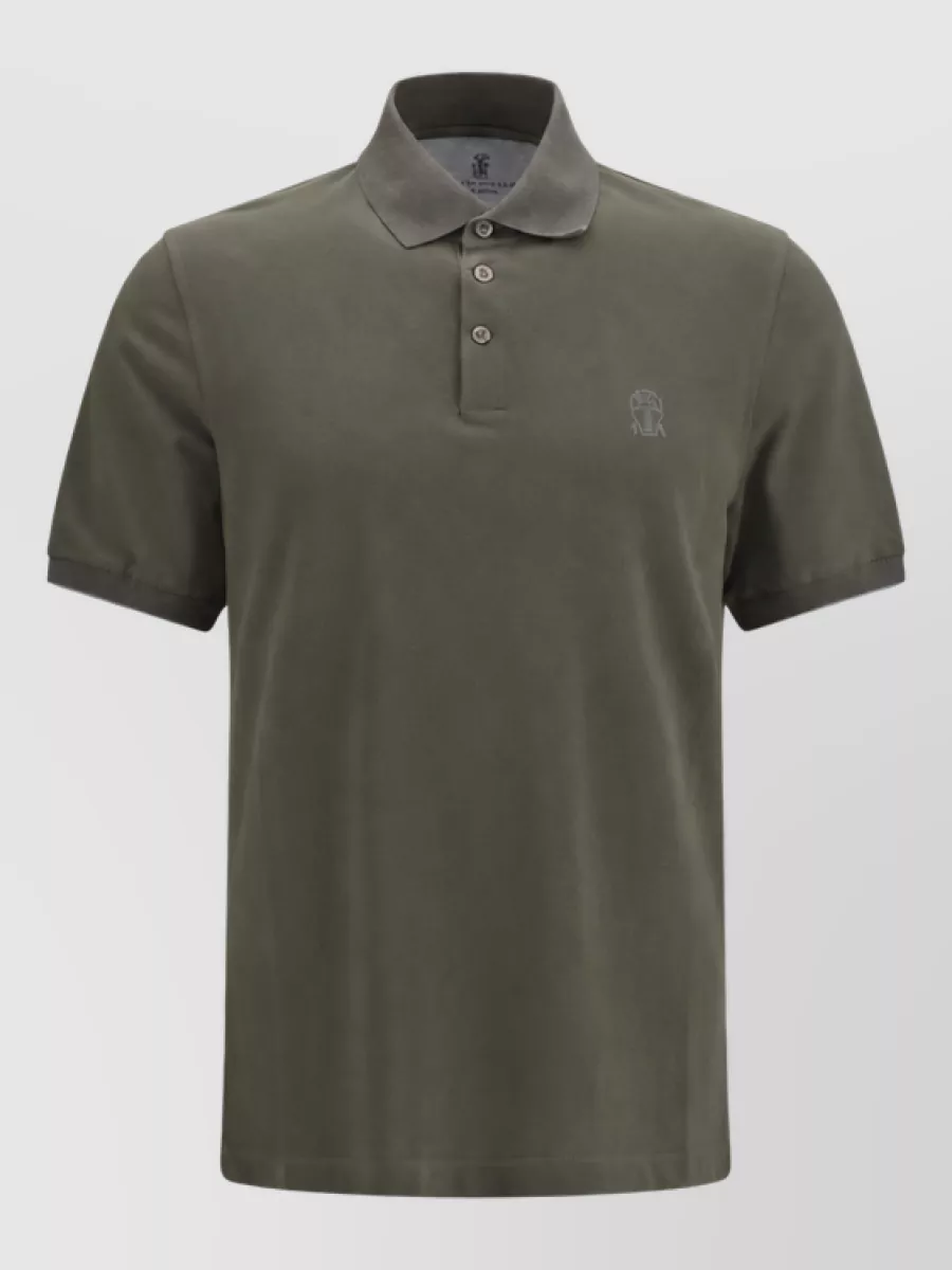 Brunello Cucinelli bicolor cotton polo shirt