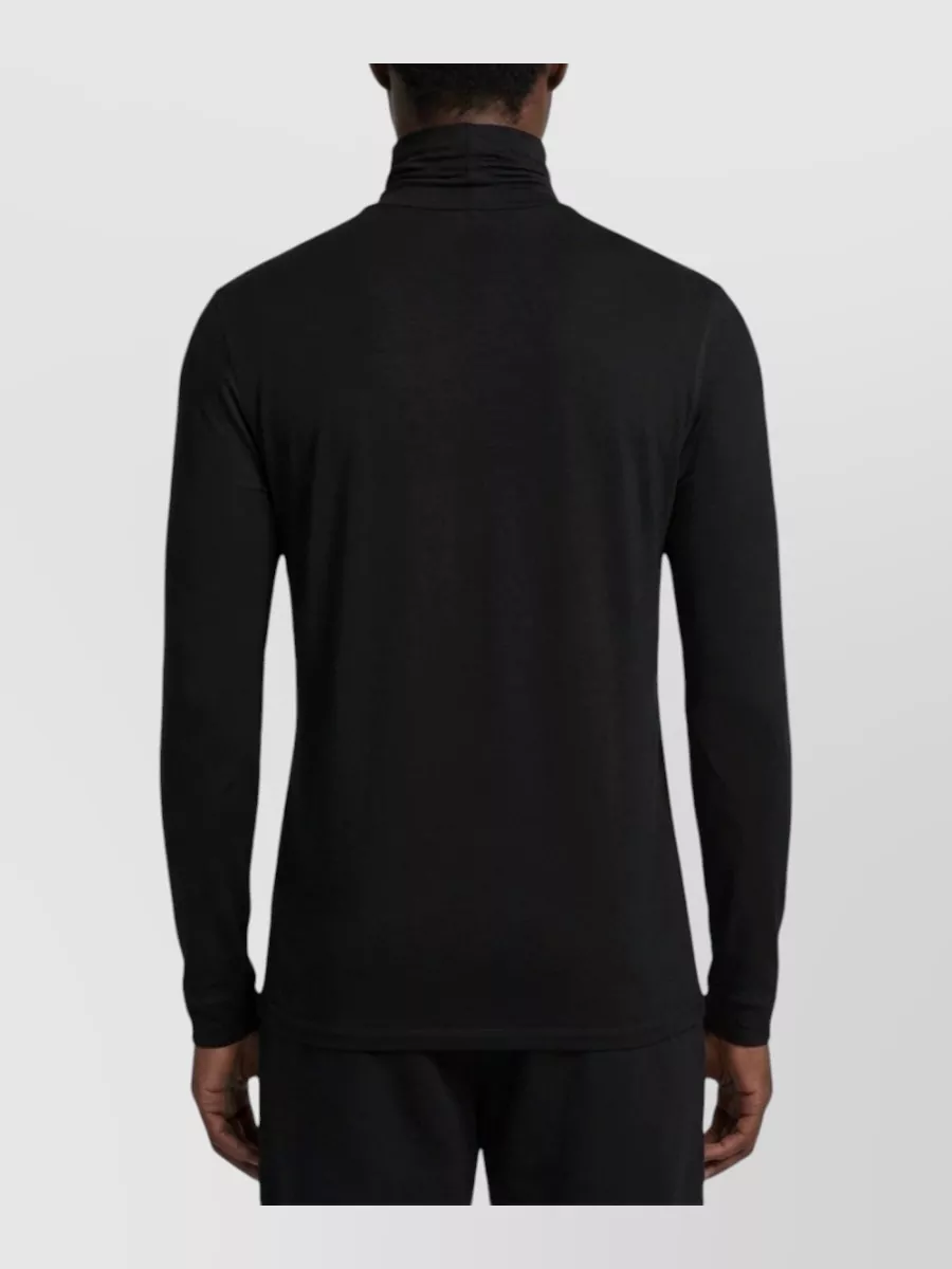 Saint Laurent Stretch Jersey Semi Sheer Slim Fit Turtleneck Top