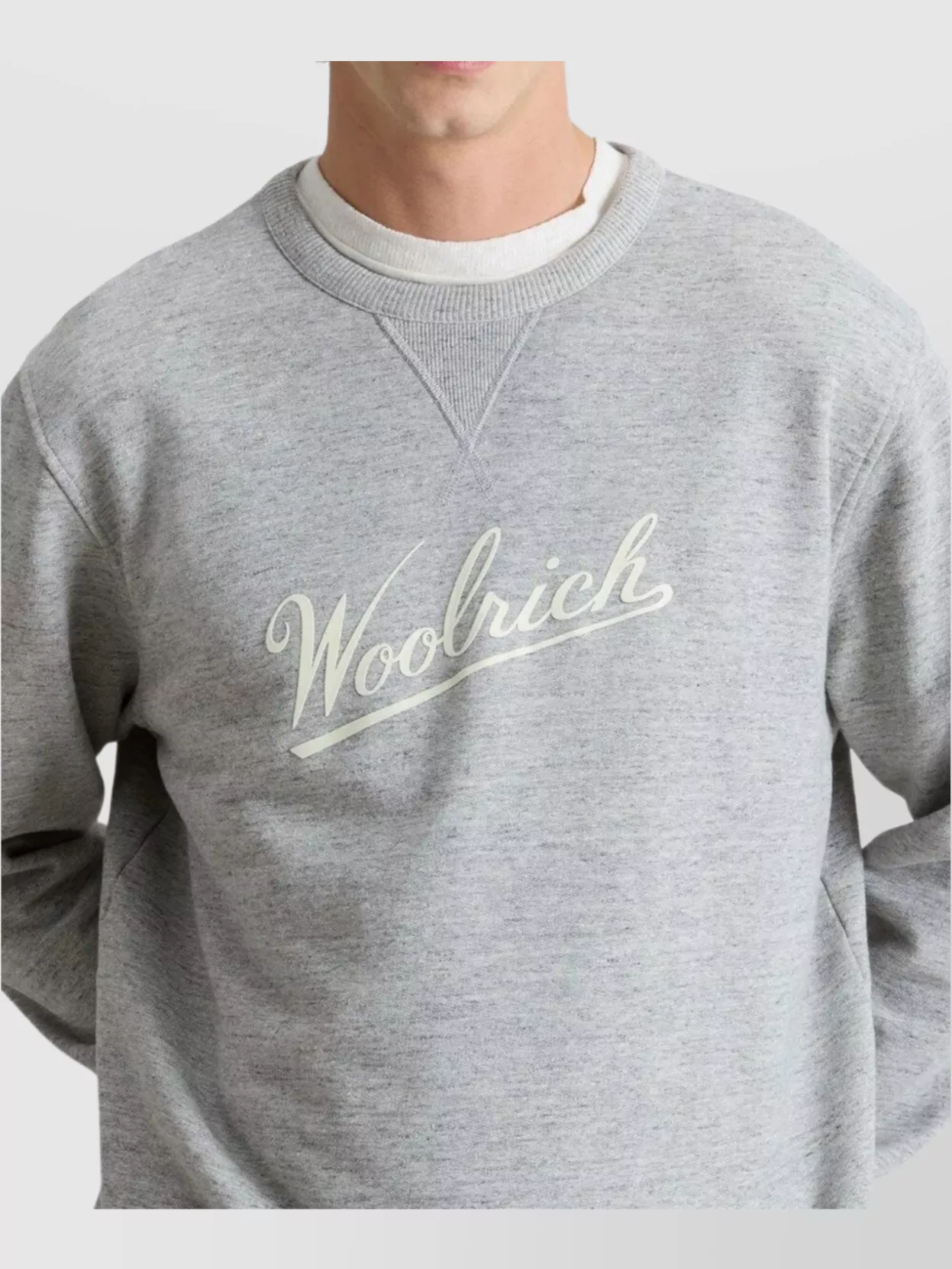 Woolrich Logo Crewneck Sweater Ribbed Finish