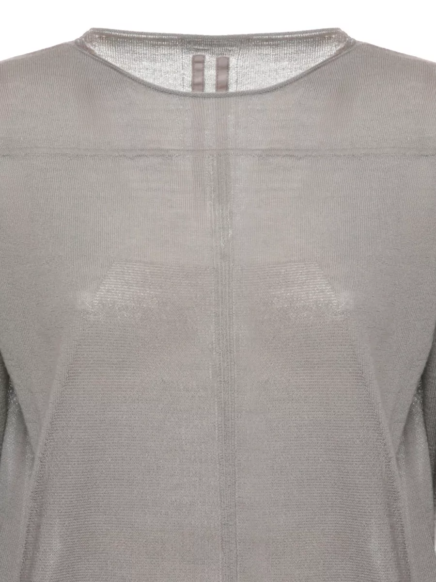 Rick Owens Cashmere Ribbed Crewneck Long-Sleeve T-Shirt