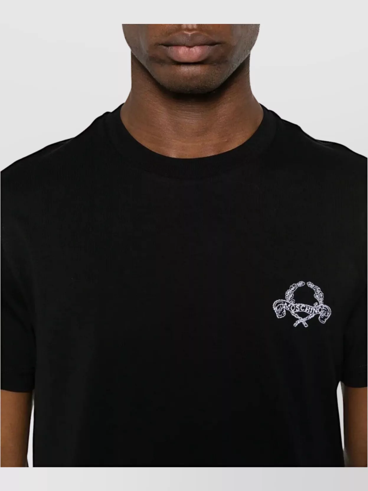 Moschino Crew Neck Embroidered Short Sleeve T-Shirt