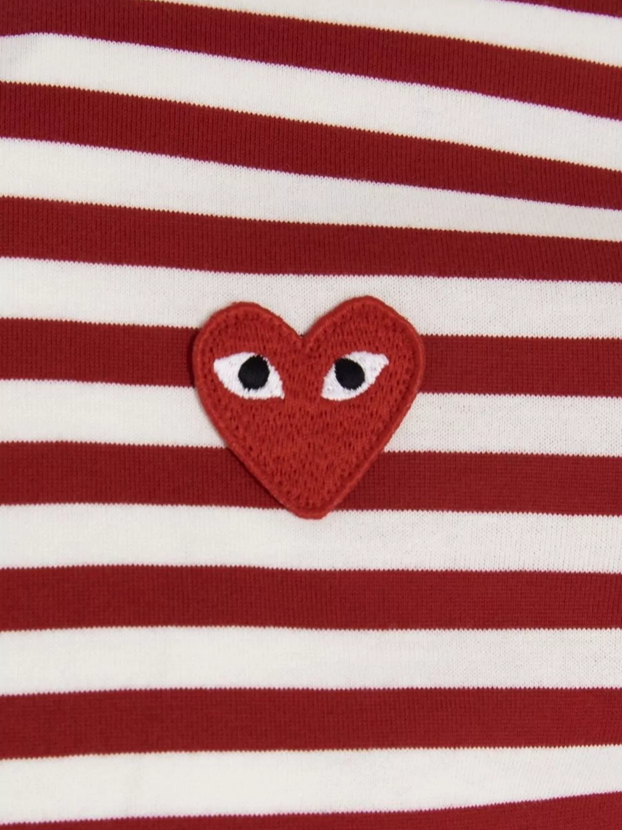 Comme Des Garçons Play Striped Logo Patch Long Sleeve T-Shirt