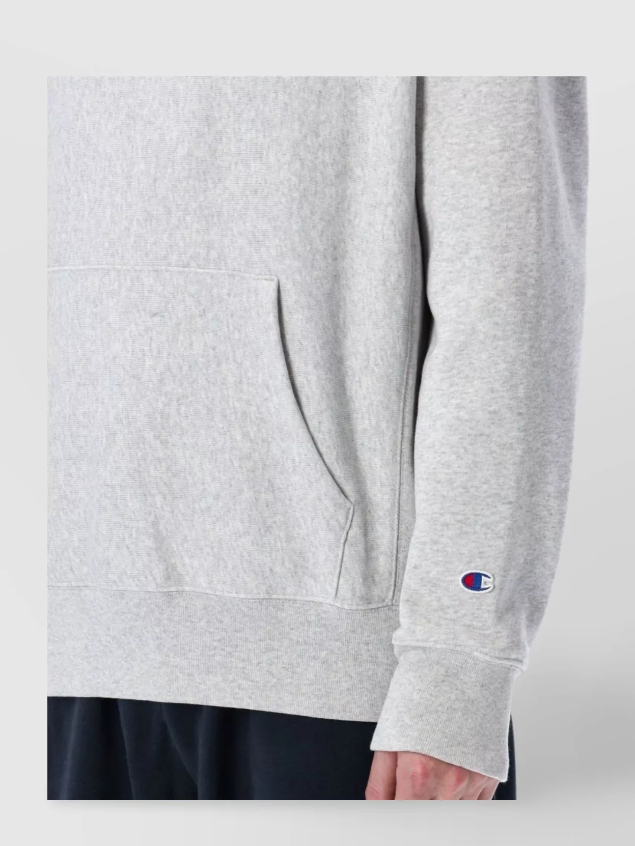 Champion Hooded Cotton Jersey Sweater With Kangaroo Pocket