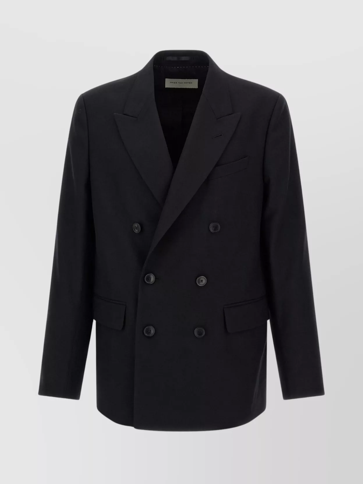 Dries Van Noten Double-breasted Blazer Notched Lapels In Black