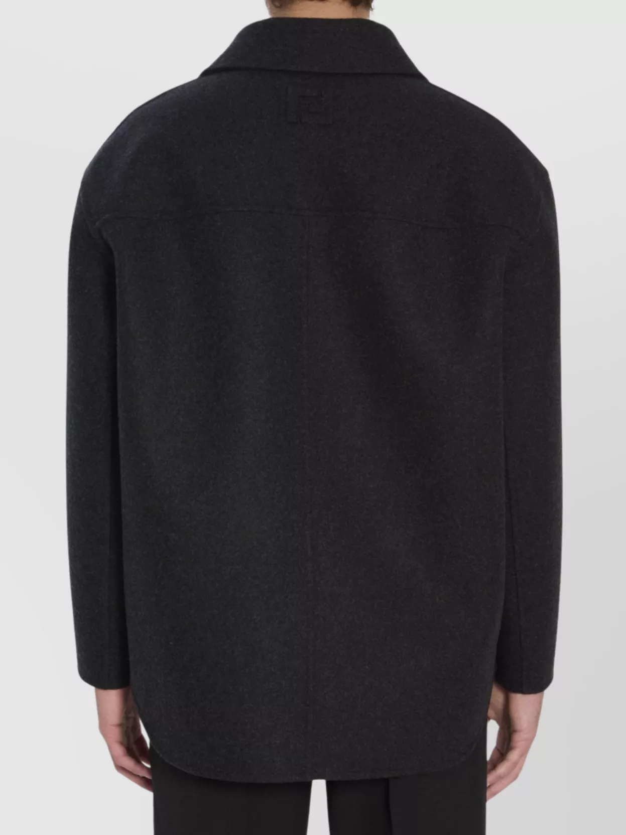 Fendi Double-Breasted Wool Coat Dropped Shoulders