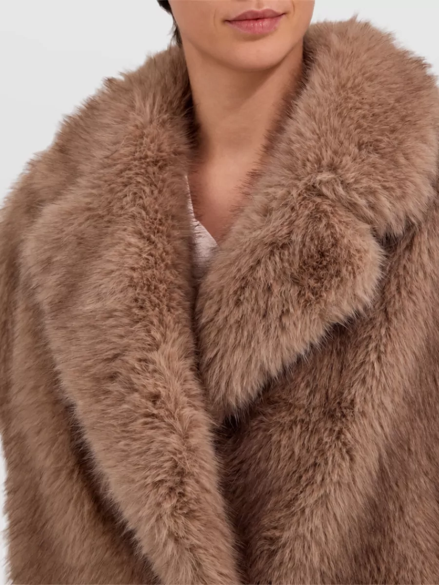 Herno Faux Fur Lapel Collar Coat