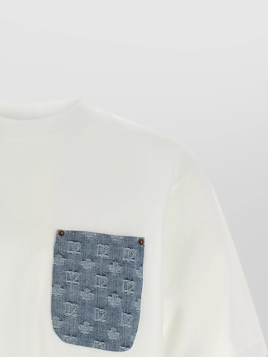 Dsquared2 Logo Jacquard T-Shirt Crew Neck Pocket
