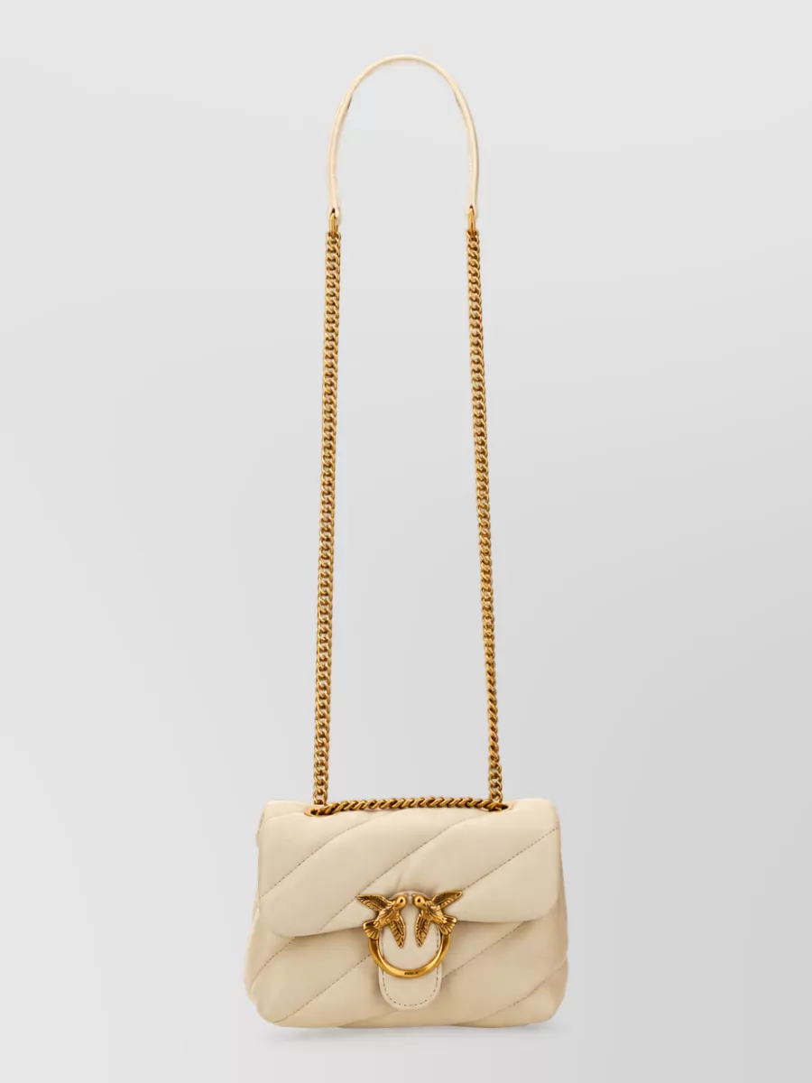 Pinko Love Puff Mini Leather Chain Clutch