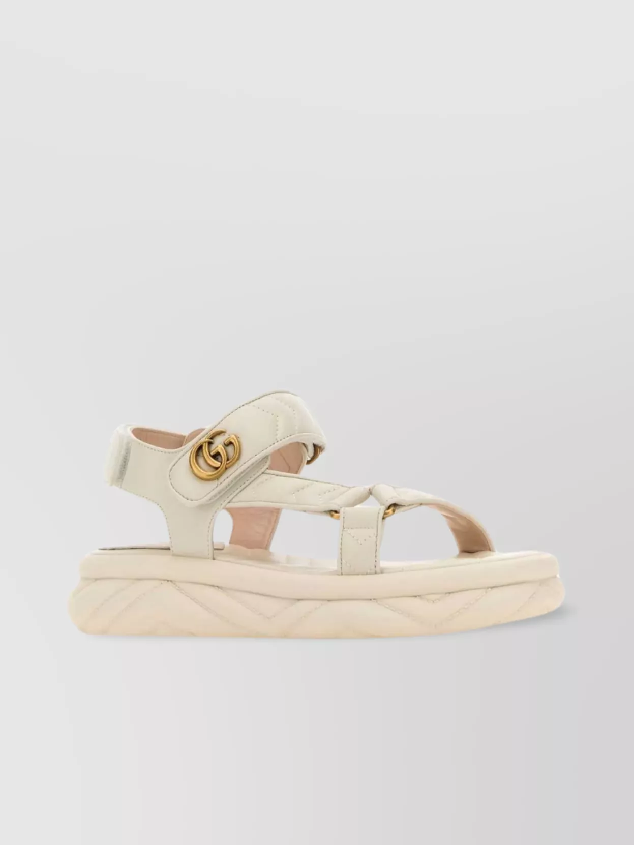 Shop Gucci Quilted Open Toe Platform Sole Sandals