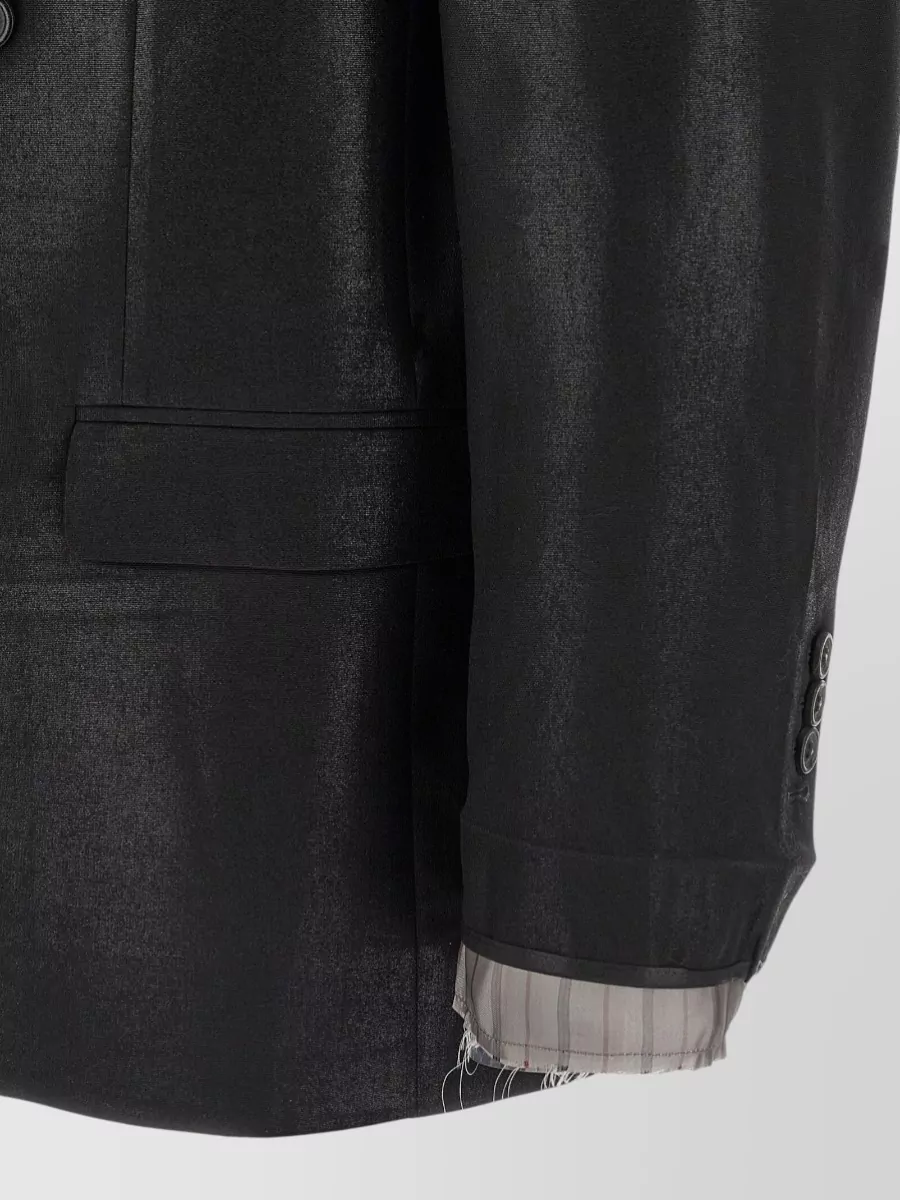 Maison Margiela Foiled Wool Double Breasted Blazer Jacket