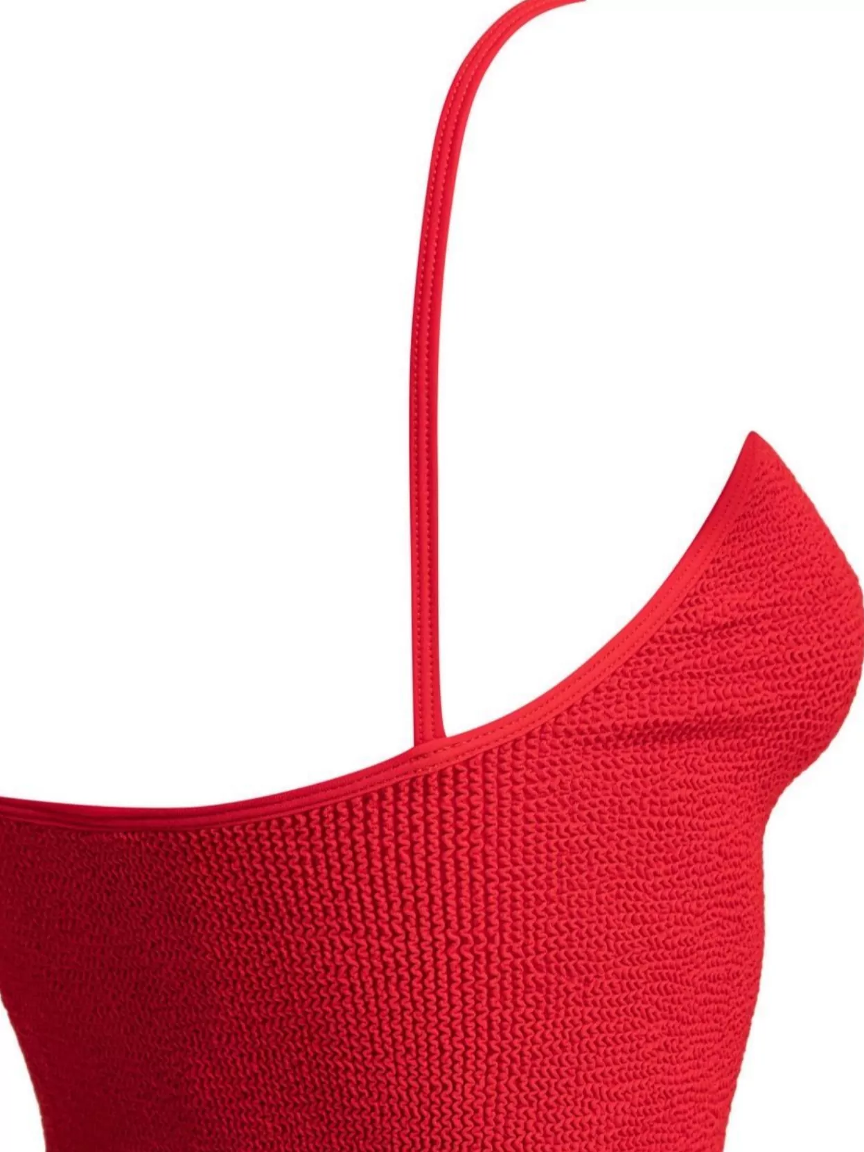 Shop Hunza G High-cut Leg Spaghetti Straps Textured Fabric
