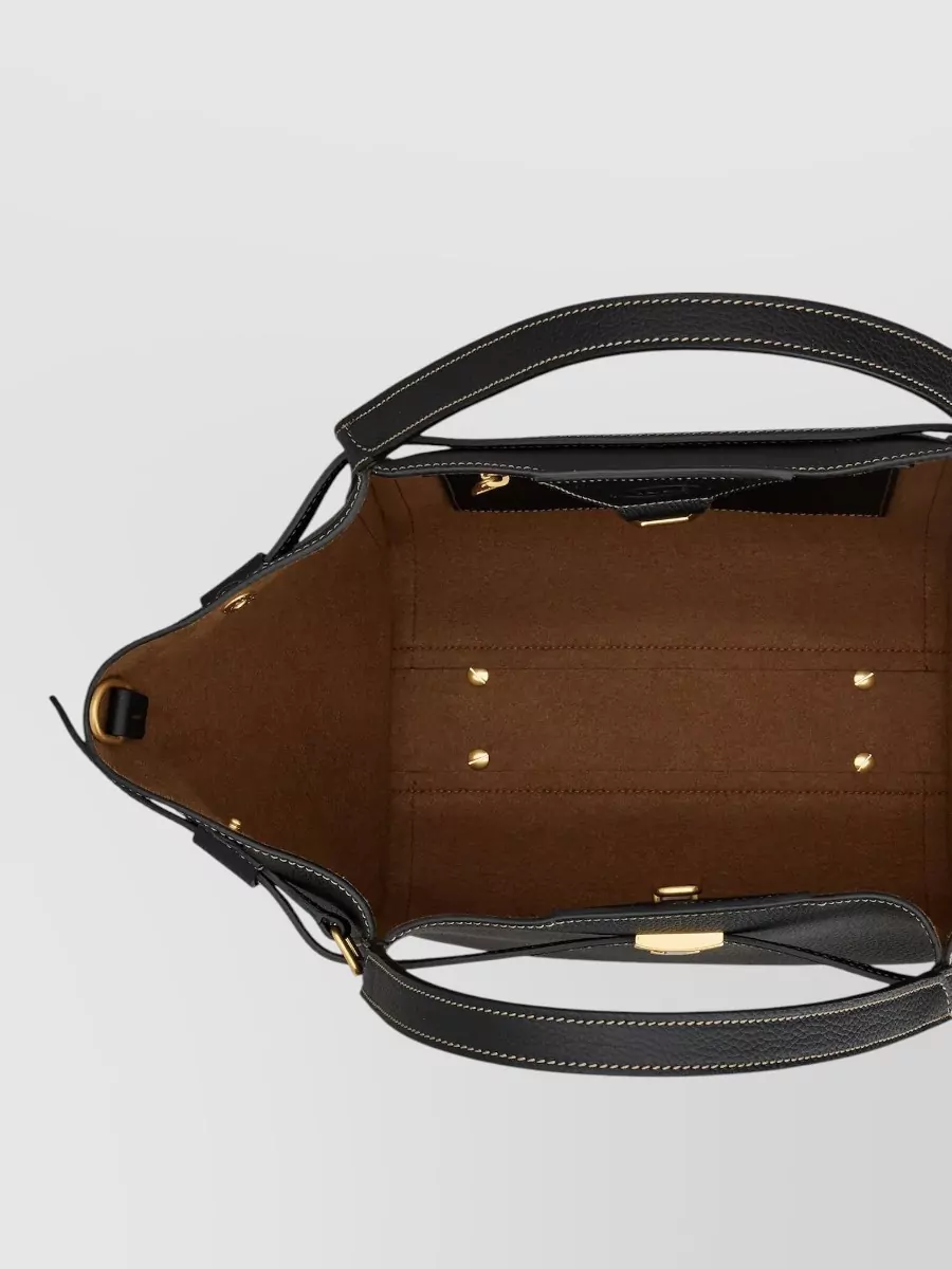 Tod's Hammer Finish Leather Tote Bag