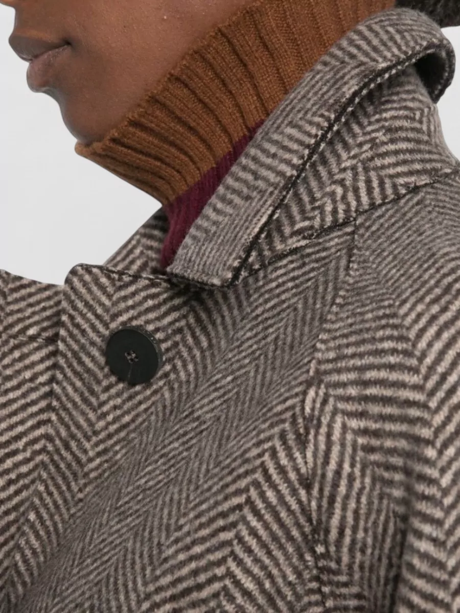 Harris Wharf London Herringbone Wool And Cashmere Cape