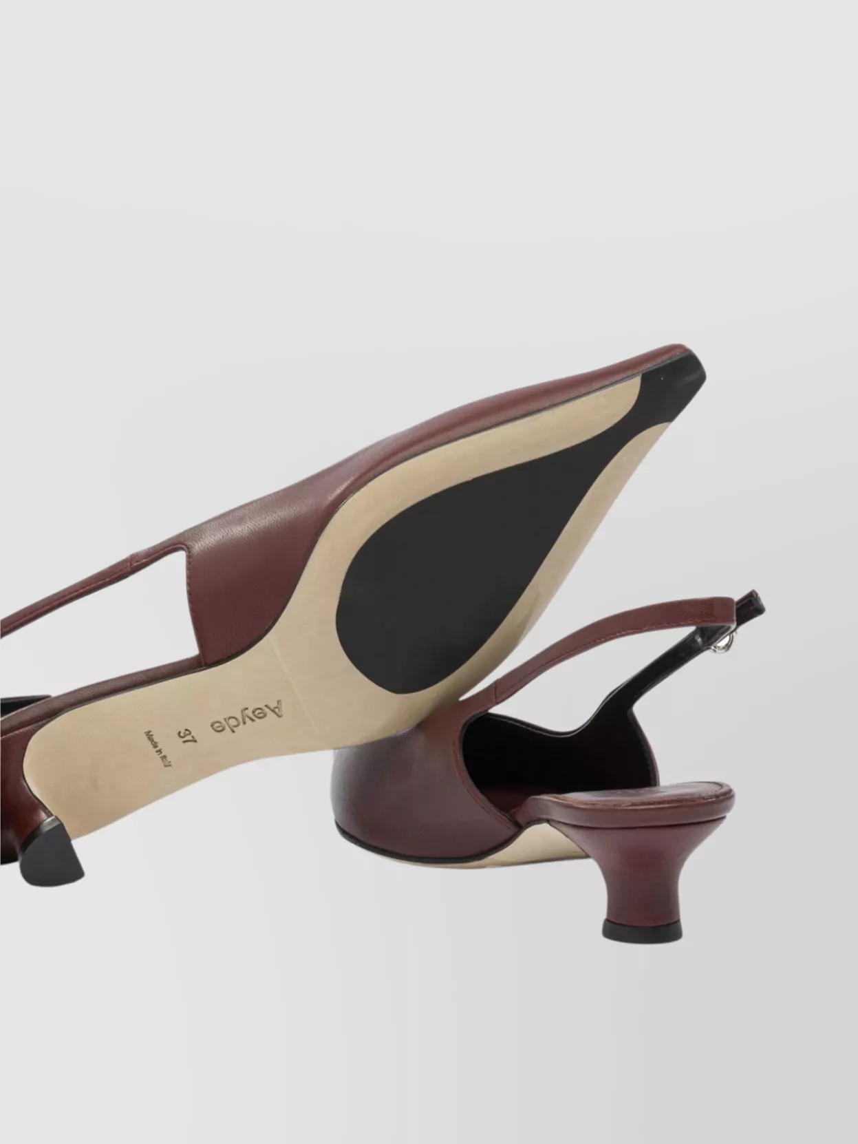 Aeyde Buckle Detail Kitten Heel Pointed Toe Pumps