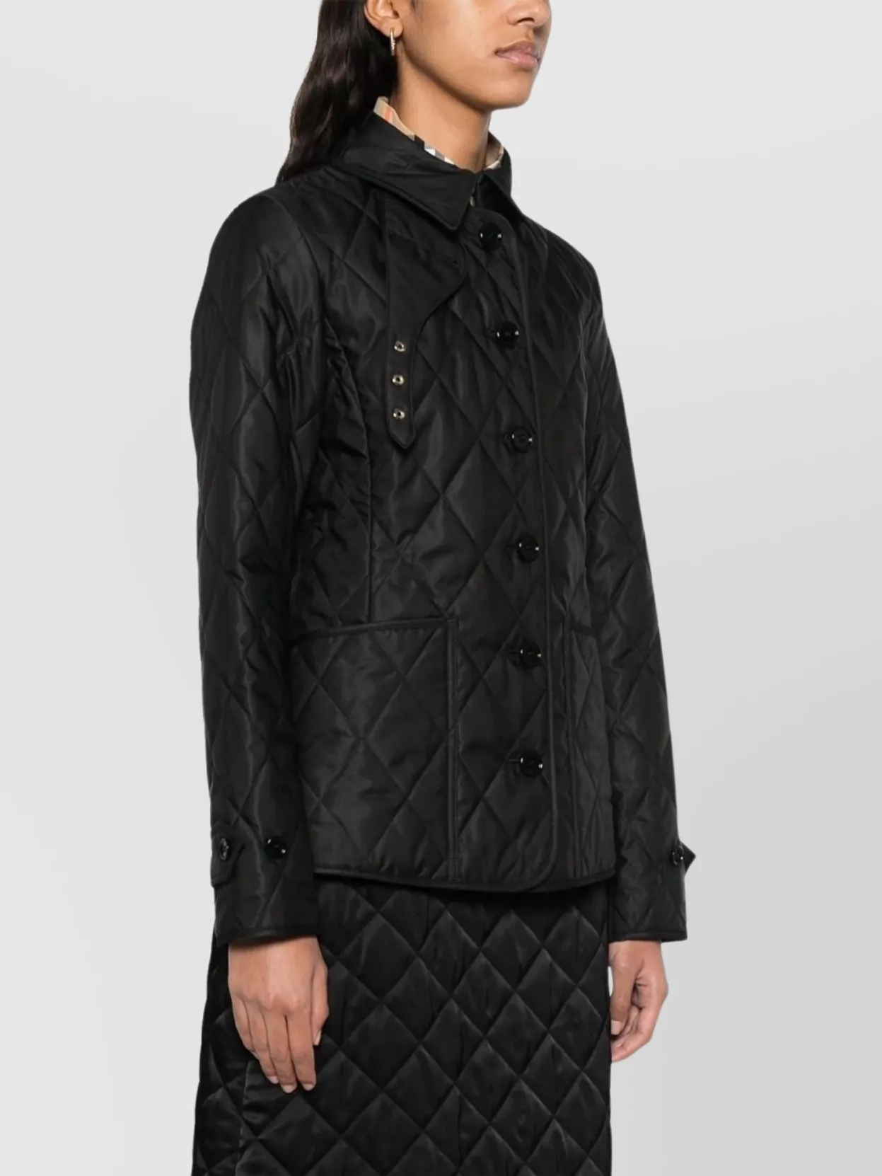 Burberry Tailored Jacket With Quilted High Collar