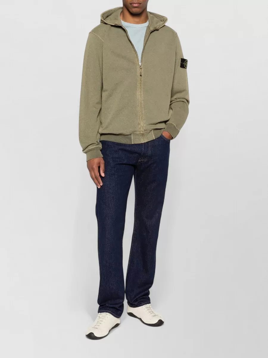 Stone Island Cotton Hooded Zip Sweatshirt