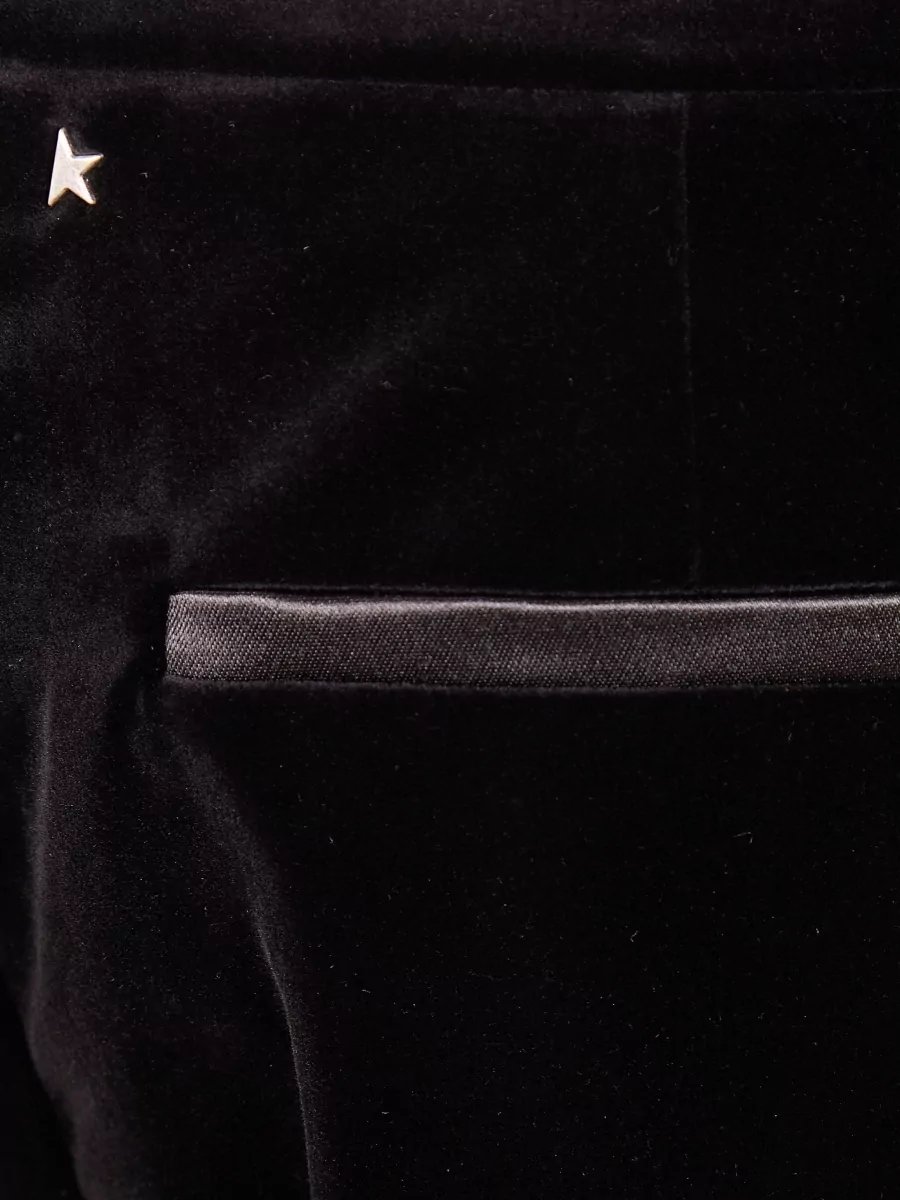 Golden Goose Velvet Flared Pants Star Embellishments In Black
